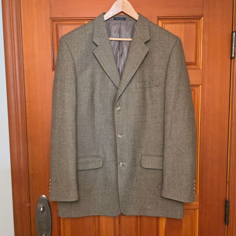 Club Room Blazer Jacket Mens 44L Brown Wool Cashmere Luxury Sport Coat SOFT